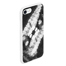 Чехол iPhone 7/8 матовый Черно-белый тай-дай, цвет: 3D-белый — фото 2