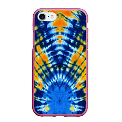Чехол iPhone 7/8 матовый Tie dye стиль хиппи, цвет: 3D-малиновый