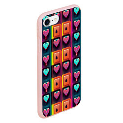 Чехол iPhone 7/8 матовый Cyber love, цвет: 3D-светло-розовый — фото 2