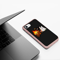 Чехол iPhone 7/8 матовый Кальцифер арт, цвет: 3D-светло-розовый — фото 2
