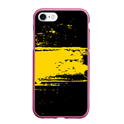 Чехол iPhone 7/8 матовый Желтое граффити, цвет: 3D-малиновый