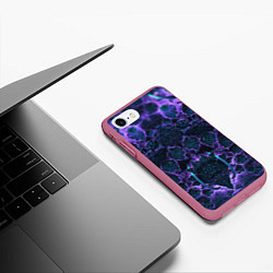 Чехол iPhone 7/8 матовый Фрактальное искусство, цвет: 3D-малиновый — фото 2