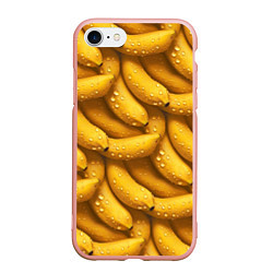 Чехол iPhone 7/8 матовый Сочная текстура из бананов, цвет: 3D-светло-розовый