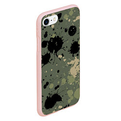 Чехол iPhone 7/8 матовый Камуфляж из клякс, цвет: 3D-светло-розовый — фото 2