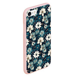 Чехол iPhone 7/8 матовый Узор из весенних цветочков, цвет: 3D-светло-розовый — фото 2
