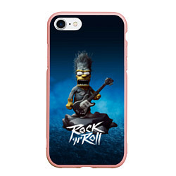 Чехол iPhone 7/8 матовый Simpson rock, цвет: 3D-светло-розовый