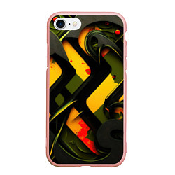 Чехол iPhone 7/8 матовый Оранжевые полосы, цвет: 3D-светло-розовый