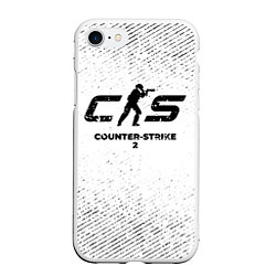 Чехол iPhone 7/8 матовый Counter-Strike 2 с потертостями на светлом фоне, цвет: 3D-белый
