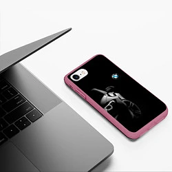 Чехол iPhone 7/8 матовый БМВ в тени, цвет: 3D-малиновый — фото 2