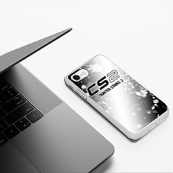 Чехол iPhone 7/8 матовый Counter Strike 2 glitch на светлом фоне, цвет: 3D-белый — фото 2