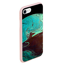 Чехол iPhone 7/8 матовый Часть иссушённой планеты и космос, цвет: 3D-светло-розовый — фото 2