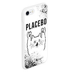 Чехол iPhone 7/8 матовый Placebo рок кот на светлом фоне, цвет: 3D-белый — фото 2