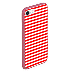 Чехол iPhone 7/8 матовый Ярко красные полосы, цвет: 3D-малиновый — фото 2