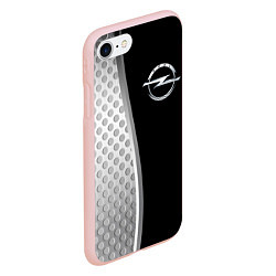Чехол iPhone 7/8 матовый Опель черный серебристый, цвет: 3D-светло-розовый — фото 2