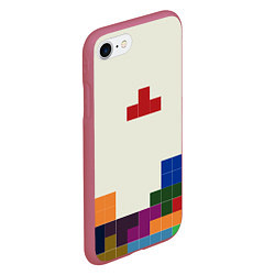 Чехол iPhone 7/8 матовый Поиграем в Тетрис, цвет: 3D-малиновый — фото 2
