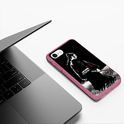Чехол iPhone 7/8 матовый В поле одинокий воин, цвет: 3D-малиновый — фото 2