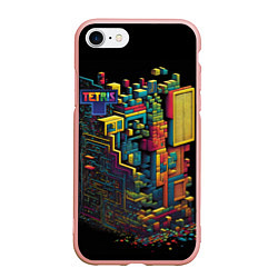 Чехол iPhone 7/8 матовый Абстрактный тетрис, цвет: 3D-светло-розовый