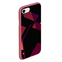 Чехол iPhone 7/8 матовый Тёмно-розовые фигуры во тьме, цвет: 3D-малиновый — фото 2