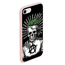 Чехол iPhone 7/8 матовый Панк анархист, цвет: 3D-светло-розовый — фото 2