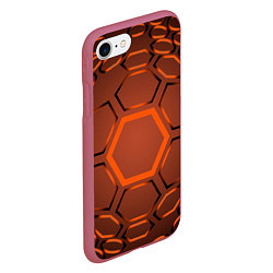Чехол iPhone 7/8 матовый Оранжевая техноброня, цвет: 3D-малиновый — фото 2