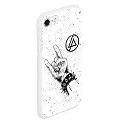 Чехол iPhone 7/8 матовый Linkin Park и рок символ, цвет: 3D-белый — фото 2