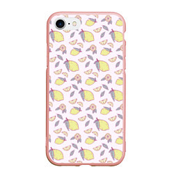Чехол iPhone 7/8 матовый Лимоны паттерн, цвет: 3D-светло-розовый