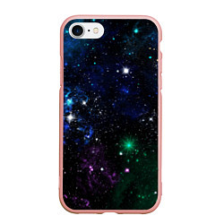 Чехол iPhone 7/8 матовый Космос Звёздное небо, цвет: 3D-светло-розовый