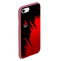 Чехол iPhone 7/8 матовый Mitsubishi red - red sport, цвет: 3D-малиновый — фото 2
