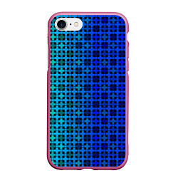 Чехол iPhone 7/8 матовый Сине-зеленый геометрический узор, цвет: 3D-малиновый
