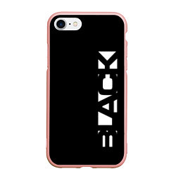 Чехол iPhone 7/8 матовый Black minimalistik, цвет: 3D-светло-розовый