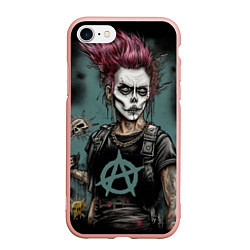 Чехол iPhone 7/8 матовый Девушка анархистка, цвет: 3D-светло-розовый