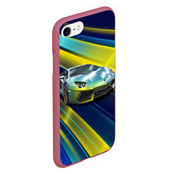 Чехол iPhone 7/8 матовый Суперкар Lamborghini Reventon, цвет: 3D-малиновый — фото 2