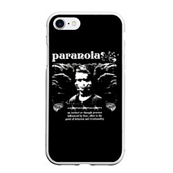 Чехол iPhone 7/8 матовый Paranoia trend, цвет: 3D-белый