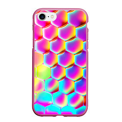 Чехол iPhone 7/8 матовый Розовая чешуя - текстура, цвет: 3D-малиновый