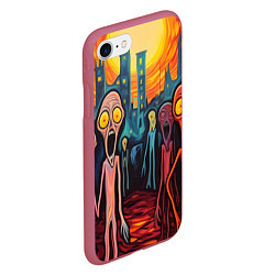 Чехол iPhone 7/8 матовый Зомби пришли за тобой, цвет: 3D-малиновый — фото 2