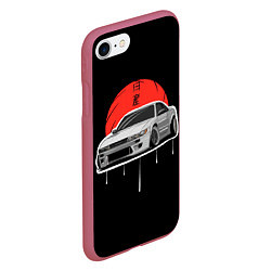 Чехол iPhone 7/8 матовый Nissan Silvia S14 - Japan style, цвет: 3D-малиновый — фото 2