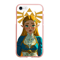 Чехол iPhone 7/8 матовый The legend of Zelda - ahegao, цвет: 3D-светло-розовый