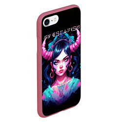 Чехол iPhone 7/8 матовый Fantasy girl - my escapism, цвет: 3D-малиновый — фото 2