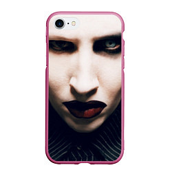 Чехол iPhone 7/8 матовый Marilyn Manson фотопортрет, цвет: 3D-малиновый