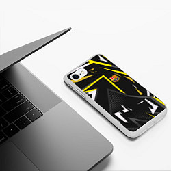 Чехол iPhone 7/8 матовый ФК Барселона эмблема, цвет: 3D-белый — фото 2