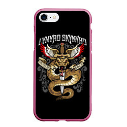 Чехол iPhone 7/8 матовый Lynyrd Skynyrd - южный рок, цвет: 3D-малиновый