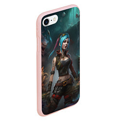 Чехол iPhone 7/8 матовый Jinx fantasy art Arcane League of Legends, цвет: 3D-светло-розовый — фото 2