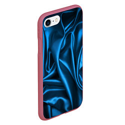 Чехол iPhone 7/8 матовый Синий шёлк, цвет: 3D-малиновый — фото 2