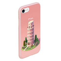 Чехол iPhone 7/8 матовый Pisa Isometric, цвет: 3D-светло-розовый — фото 2