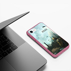 Чехол iPhone 7/8 матовый Stalker одиночка на дороге, цвет: 3D-малиновый — фото 2