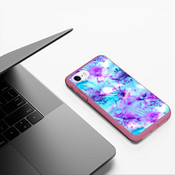 Чехол iPhone 7/8 матовый Морское дно узор - тай-дай, цвет: 3D-малиновый — фото 2