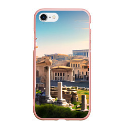 Чехол iPhone 7/8 матовый Руины Рима, цвет: 3D-светло-розовый
