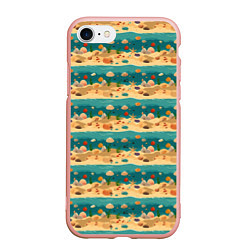 Чехол iPhone 7/8 матовый Пляж море и ракушки, цвет: 3D-светло-розовый