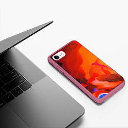 Чехол iPhone 7/8 матовый Красно-оранжевый камень, цвет: 3D-малиновый — фото 2