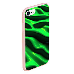Чехол iPhone 7/8 матовый Зелено-черный абстрактный фон, цвет: 3D-светло-розовый — фото 2